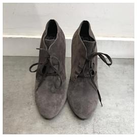 Saint Laurent-SAINT LAURENT Ankle boots T.EU 38 Suede-Grey