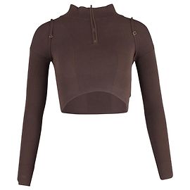 Jacquemus La Maille Bormio Cropped Pullover aus brauner Wolle Braun