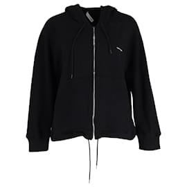 Balenciaga-Balenciaga Logo Zipped Hoodie In Black Cotton-Black