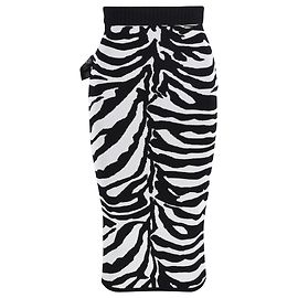 Saia lápis com estampa de zebra Herve Leger em rayon preto e branco Outro