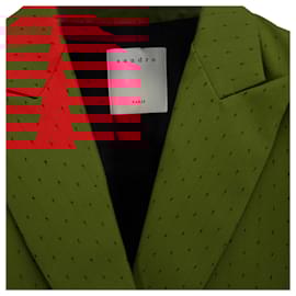 Sandro-Sandro Paris Double-Breasted Blazer in Red Viscose-Red