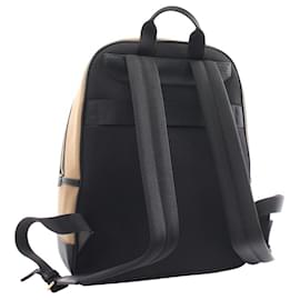 Bally-Mochila de lona Bally Canvas Bar 6304854 en excelente estado-Castaño