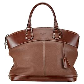 Louis Vuitton-Louis Vuitton Louis Vuitton Suhali Lockit PM Handbag M91889 Brown Leather Leather Handbag M91889 in Very Good-Brown