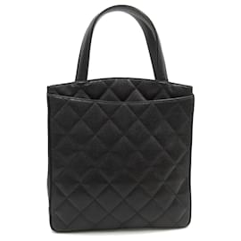 Chanel-Chanel Matelasse Hand Tote Bag Leather Tote Bag 3720222 in Great Condition-Black