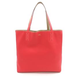 Hermès-Bolsa tote de couro Hermes Clemence Double Sens 45 em ótimo estado-Bege