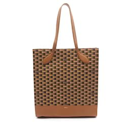 Bally-Bolsa Tote Bally Pennant de lona 6304985 en excelente estado-Castaño