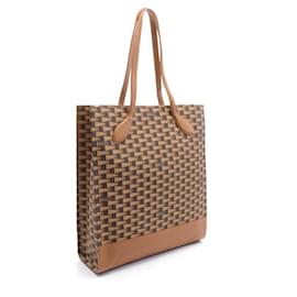 Bally-Bolsa Tote Bally Pennant de lona 6304985 en excelente estado-Castaño