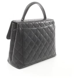 Chanel-Bolso de mano de cuero matelassé Caviar CC de Chanel A12397 en muy buen estado-Negro