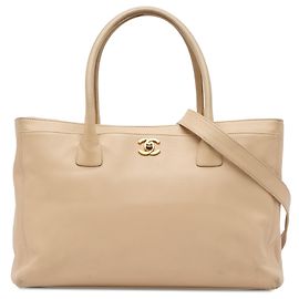 Chanel Brown Medium Executive Cerf Tote Brown Beige