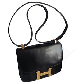 Borsa Hermès Constance Nera in Agnello Nero