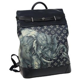 LOUIS VUITTON Monogram Savanna Steamer Backpack Black M54126 LV Auth 74279SA Black