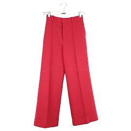 See by Chloé Pantalón recto de algodón Roja