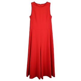 Vestido midi plisado sin mangas Akris en algodón rojo Roja