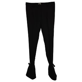 Miu Miu Ankle Tie Pants in Black Wool Black