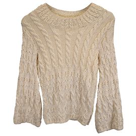Pull en laine crème Oscar De La Renta Blanc Écru