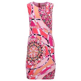 Vestido impresso até o joelho Emilio Pucci em algodão rosa Rosa