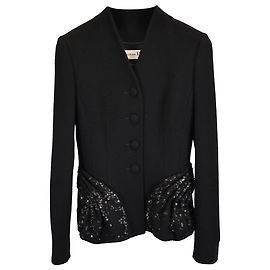 Giacca su misura decorata Christian Dior in lana nera Nero