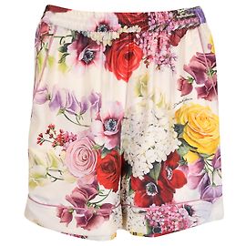 Pantalones cortos elásticos de seda con estampado floral Dolce & Gabbana Otro