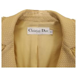 Dior-Dior Fringed Edge Detail Jacket in Yellow Wool -Yellow