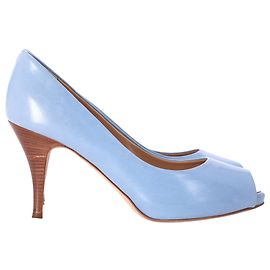 Giuseppe Zanotti Peeptoe Pumps in Light Blue Leather Blue Light blue