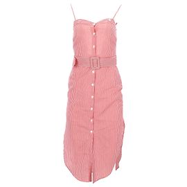 Robe midi rayée en coton rouge Nanushka Autre