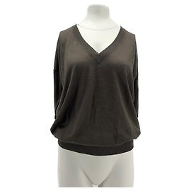 Leetha Strickwaren T.International XS Kaschmir Braun