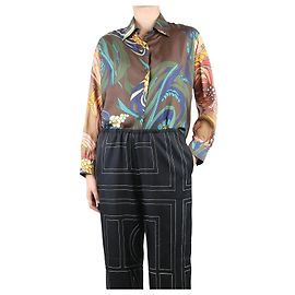 La Prestic Ouiston Camisa estampada de seda multicolor - talla UK 10 Multicolor