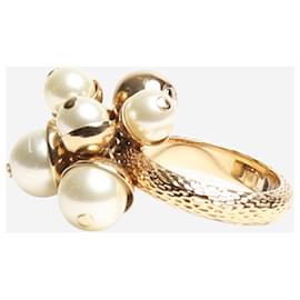 Dior-Gold pearl cluster ring-Golden