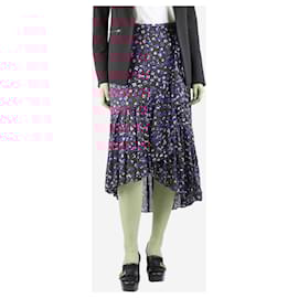 Ulla Johnson-Purple floral-printed asymmetric midi skirt - size UK 8-Purple