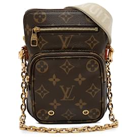 Louis Vuitton-Braunes Monogramm Utility-Handyhülle von Louis Vuitton-Braun