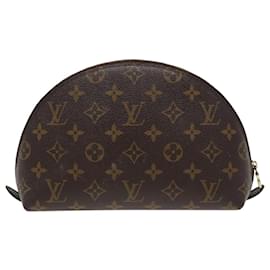Louis Vuitton-LOUIS VUITTON Monogram Trousse Demi Ronde Cosmetic Pouch M47520 LV Auth 78014-Monogram