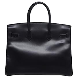 Hermès-HERMES Birkin 35 Hand Bag Leather Navy Auth 74281S-Navy blue