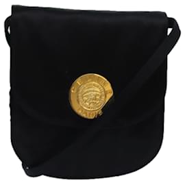 Céline-CELINE Shoulder Bag Nylon Black Auth 77757-Black