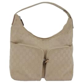 Gucci-GUCCI GG Canvas Tote Bag Beige 001 3380 Auth 77662-Beige