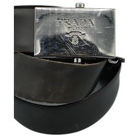 Prada Ceinture avec boucle en cuir Noir