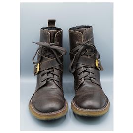 Dolce & Gabbana Botas de couro envelhecido Marrom