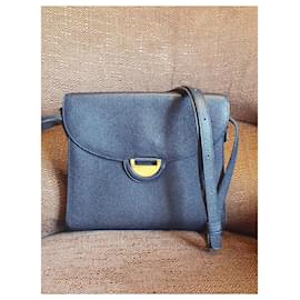 Delvaux-Saddlebags-Navy blue