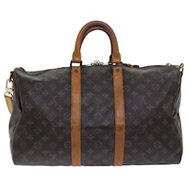 Louis Vuitton-LOUIS VUITTON Monogram Keepall Bandouliere 45 Bolsa Boston M41418 LV Auth 78187-Monograma