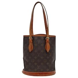 Louis Vuitton-LOUIS VUITTON Bolsa de Hombro Monogram Bucket PM M42238 LV Auth 78707-Monograma