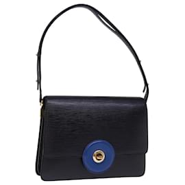 Louis Vuitton-LOUIS VUITTON Bolsa de Hombro Free Run Epi Bicolor Negro Azul M52415 LV Auth ep4598-Negro,Azul