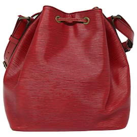 Louis Vuitton-LOUIS VUITTON Epi Petit Noe Bolsa de Hombro Roja M44107 LV Auth 78053-Roja