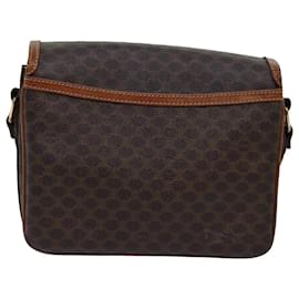 Céline-CELINE Macadam Canvas Shoulder Bag PVC Leather Brown Auth ki4579-Brown