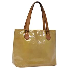 Louis Vuitton-LOUIS VUITTON Monogram Vernis Houston Sac à Main Beige M91004 LV Auth th5053-Beige