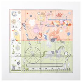 Hermès-Foulard 90 Silk Tea for Two Pink-Pink