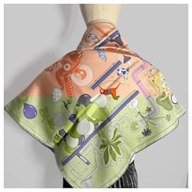 Hermès-Foulard 90 Silk Tea for Two Pink-Pink