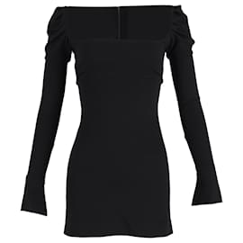 Autre Marque-Philosophy di Lorenzo Serafini Puff Shoulder Mini Dress in Black Viscose-Black