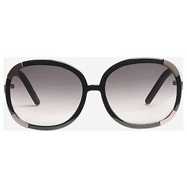 Chloé Black mytre round oversized sunglasses Black