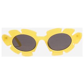 Loewe Gafas de sol con flores en forma de ojo de gato amarillas Amarillo