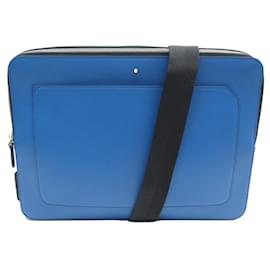 Montblanc-NEW MONTBLANC URBAN LAPTOP CASE COBALT 124080 SHOULDER STRAP NEW BAG-Blue