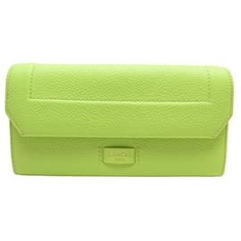 Lancel-NEUF PORTEFEUILLE LANCEL NINON A09986 CUIR VERT GREEN LEATHER NEW WALLET-Vert